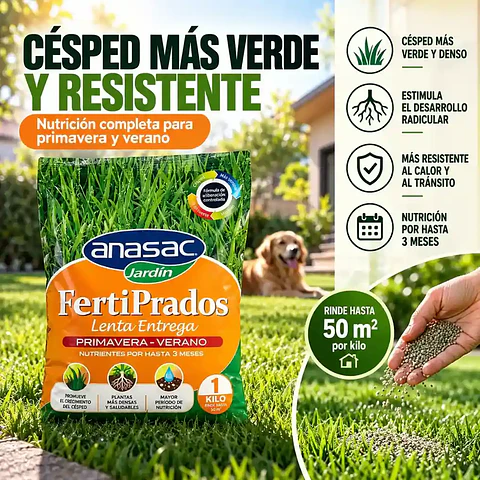 Fertilizante Fertiprados Césped Primavera-verano Anasac 1 kg