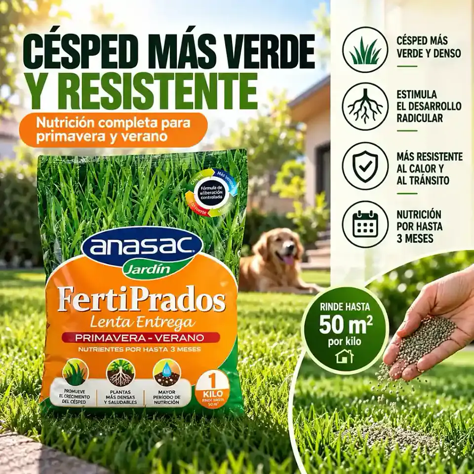 Fertilizante Fertiprados Césped Primavera-verano Anasac 1 kg 2