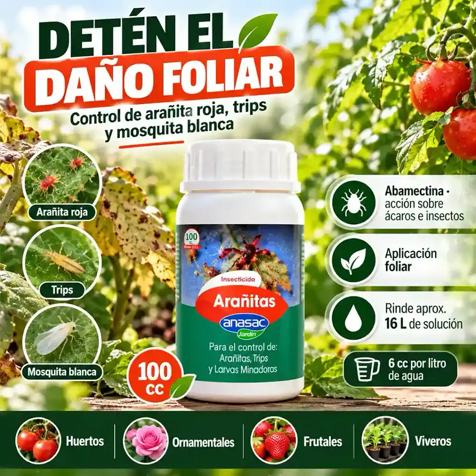 Arañitas Acaricida 100 cc Anasac | Arañita Roja y Trips 2
