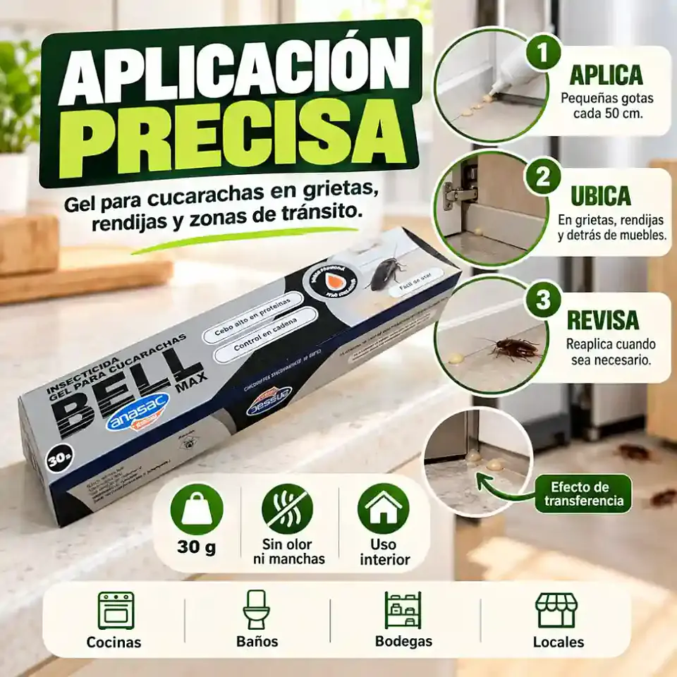 Veneno para Cucarachas en Gel 30 g | Anasac Profesional 3
