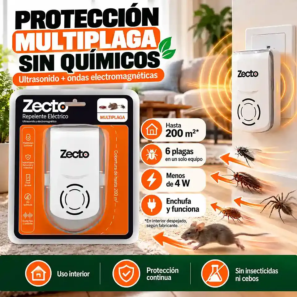 Repelente Multiplagas Ultrasónico Zecto Anasac | Hasta 200 m² 3