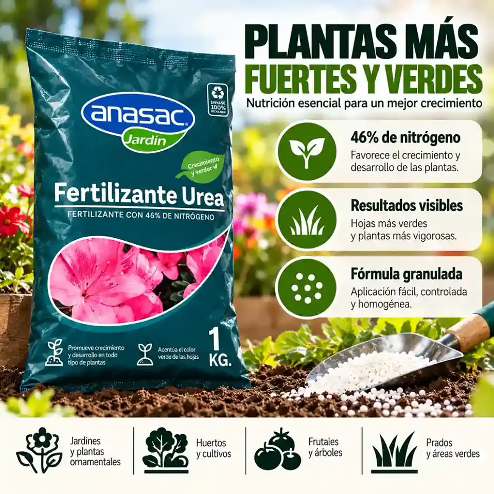 Fertilizante Urea 1 kg Anasac | 46% de Nitrógeno para Crecimiento y Verdor 2