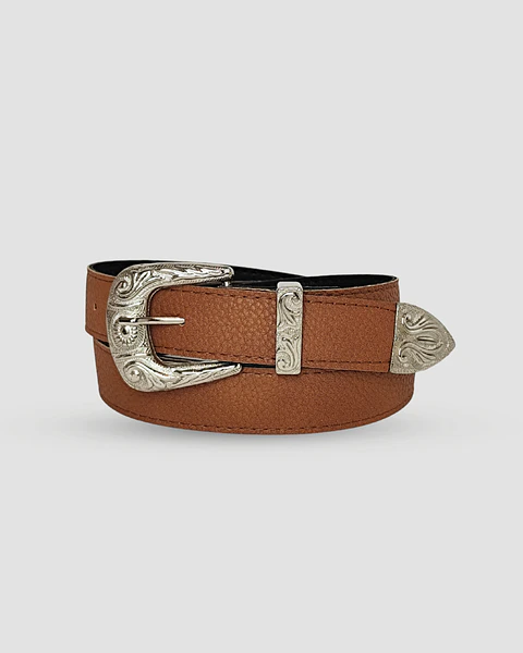 Cinturón Western Camel Puntera Plata