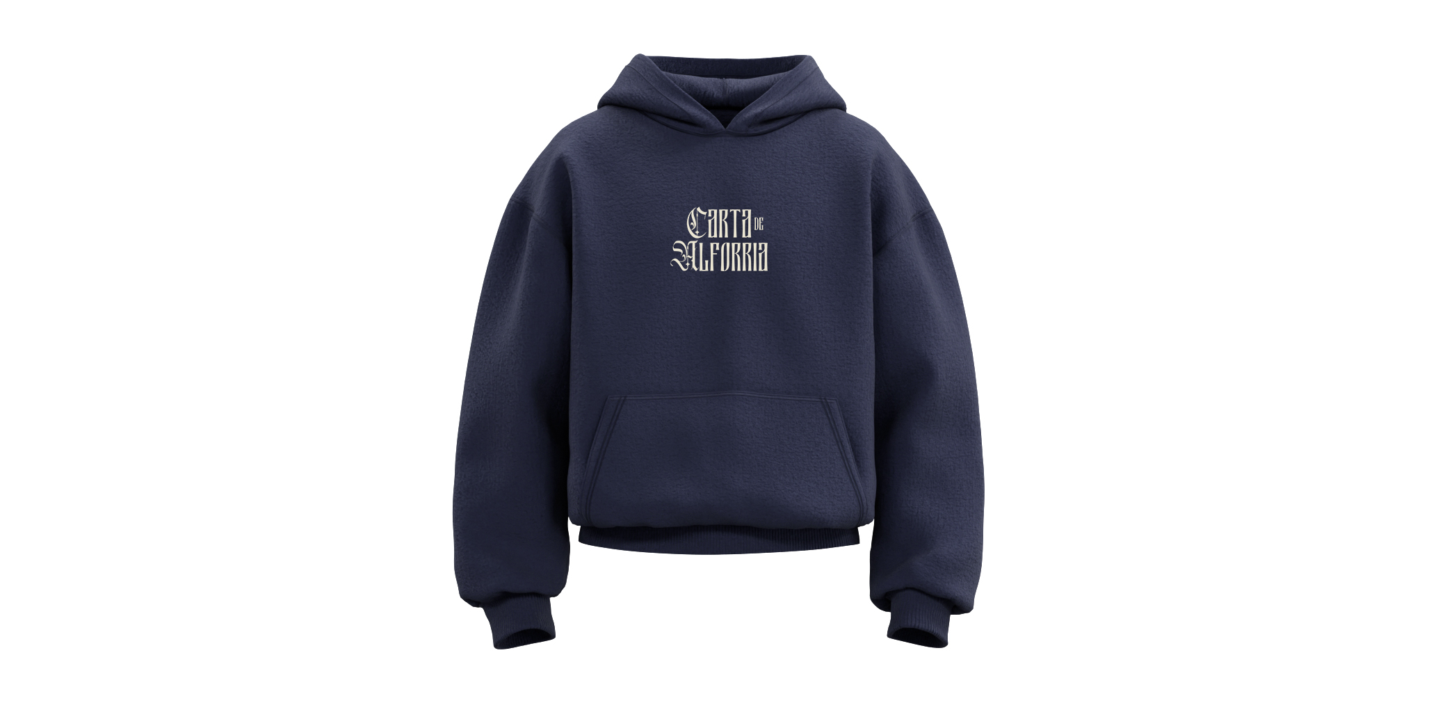 CARTA DE ALFORRIA NAVY HOODIE 1