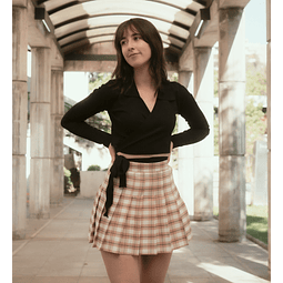 Top manga larga negro