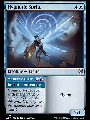 Hypnotic Sprite // Mesmeric Glare (Wilds of Eldraine Commander)