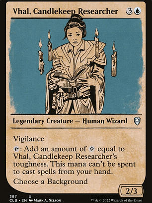 Vhal, Candlekeep Researcher (Commander Legends: Battle for Baldur's Gate)