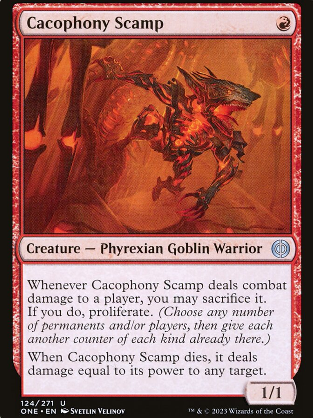 Cacophony Scamp (Phyrexia: All Will Be One) 1