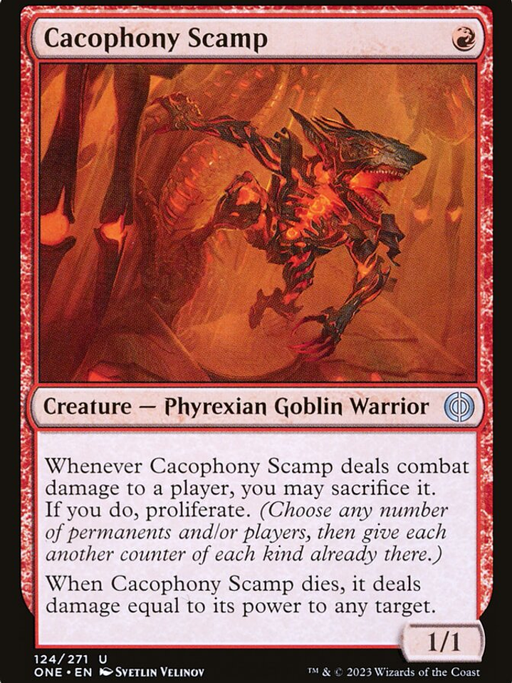Cacophony Scamp (Phyrexia: All Will Be One) 1