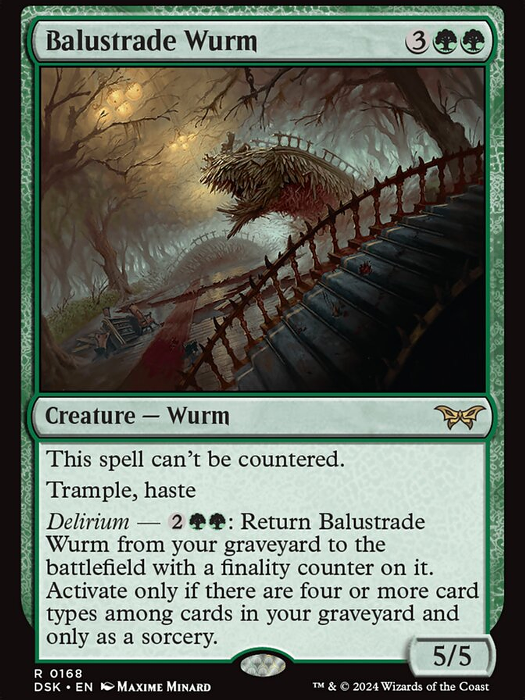 Balustrade Wurm (Duskmourn: House of Horror) 1