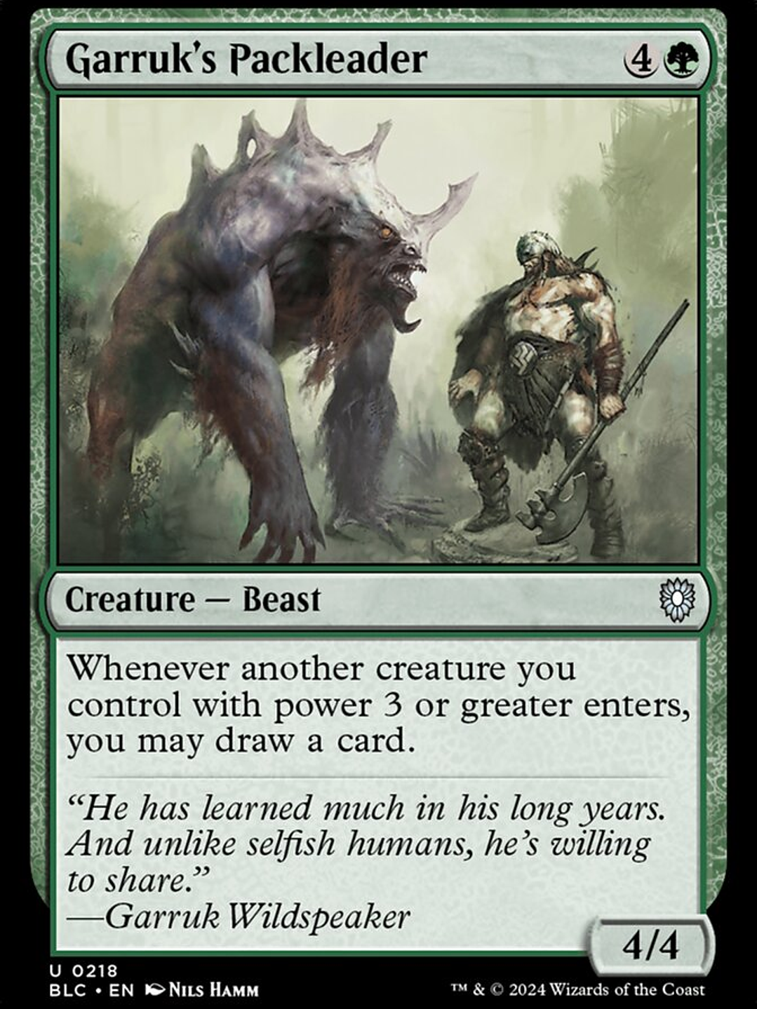 Garruk's Packleader (Bloomburrow Commander) 1