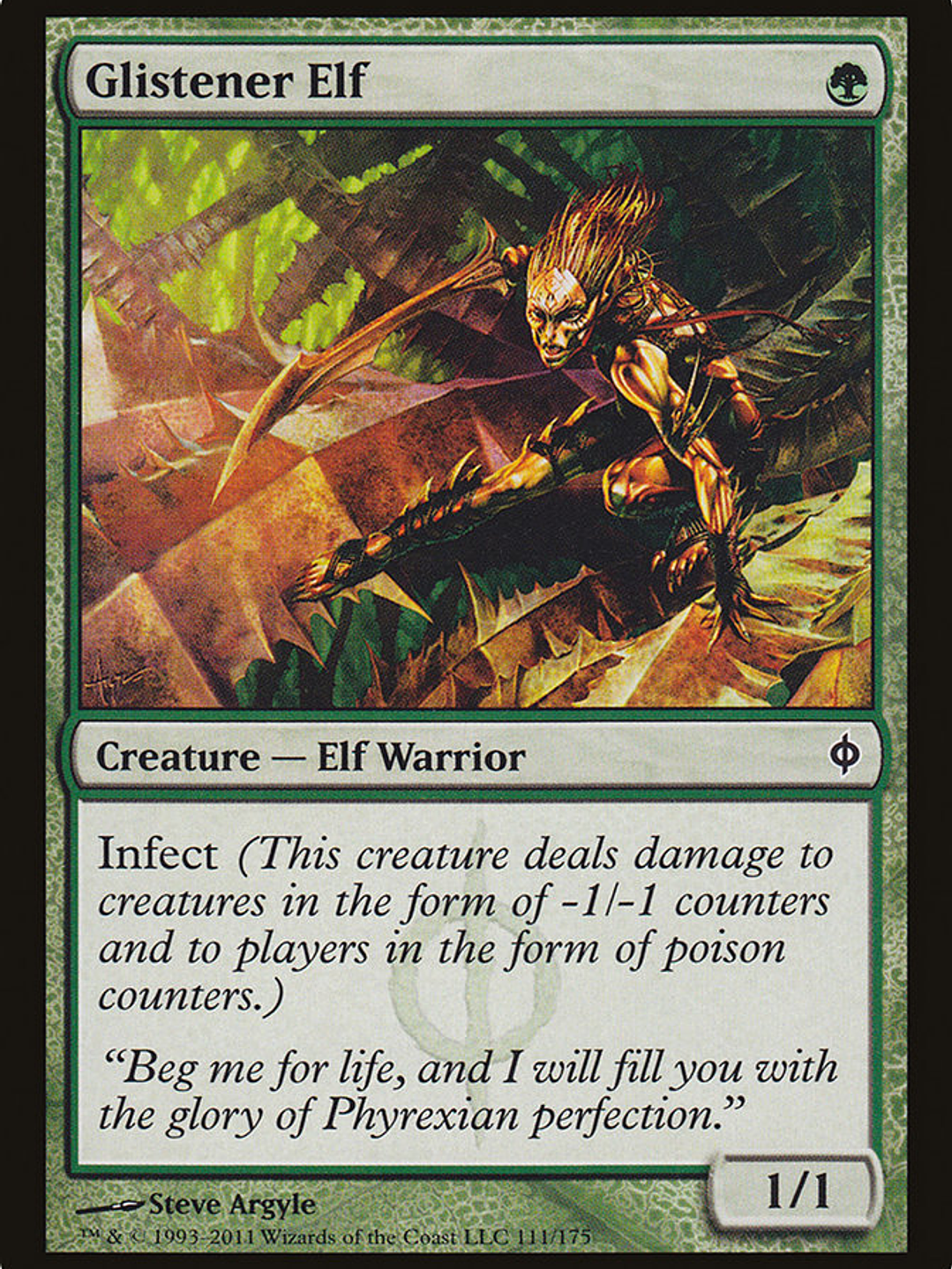 Glistener Elf (New Phyrexia) 1