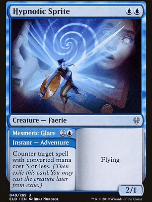Hypnotic Sprite // Mesmeric Glare (Throne of Eldraine)