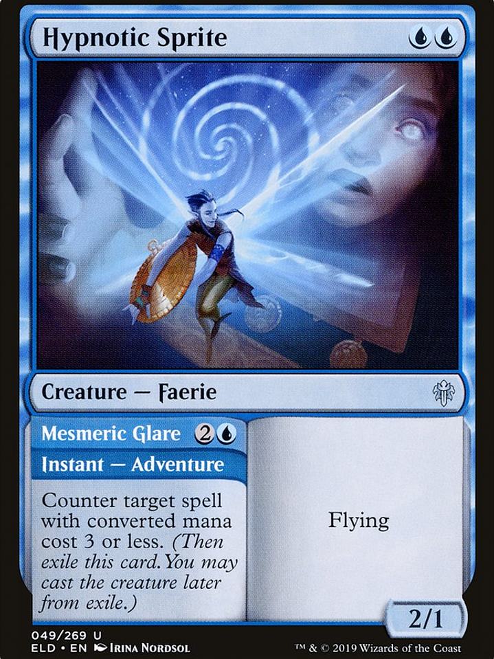 Hypnotic Sprite // Mesmeric Glare (Throne of Eldraine) 1