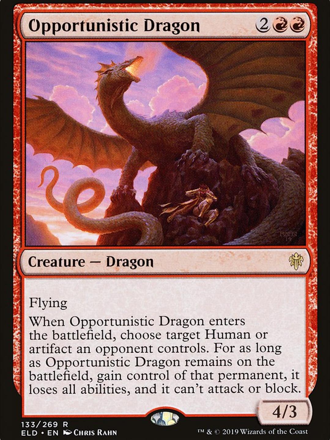 Opportunistic Dragon (Throne of Eldraine) 1