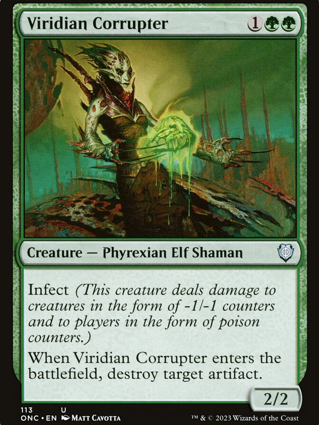 Viridian Corrupter (Phyrexia: All Will Be One Commander) 1