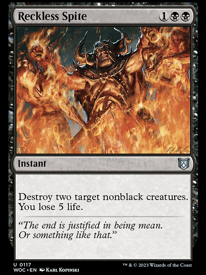 Reckless Spite (Wilds of Eldraine Commander) 1