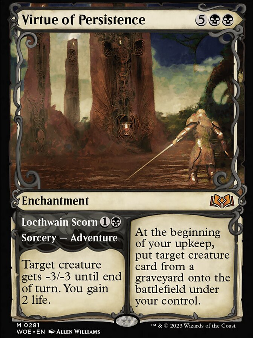 Virtue of Persistence // Locthwain Scorn (Wilds of Eldraine) 1