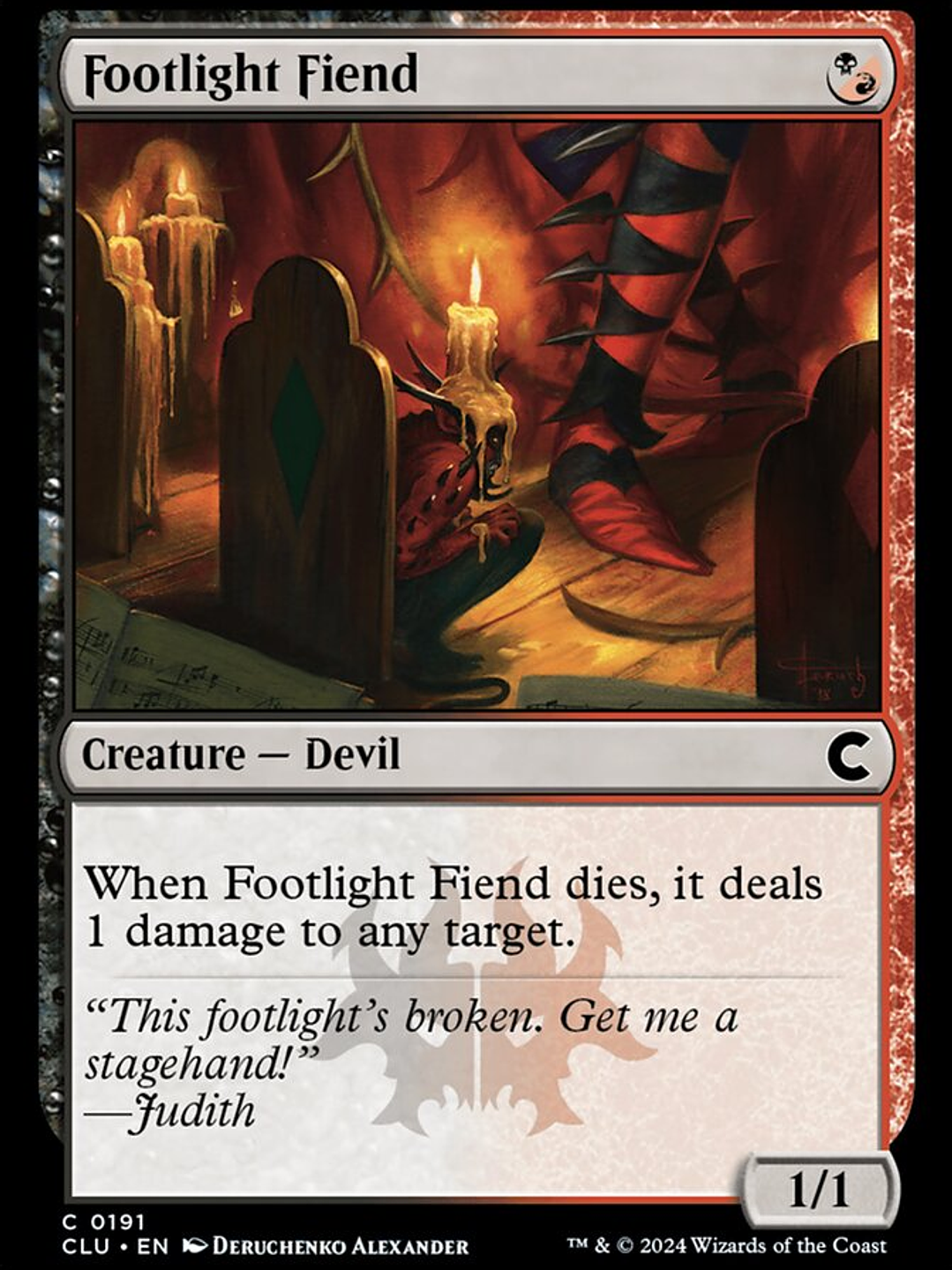 Footlight Fiend (Ravnica: Clue Edition) 1