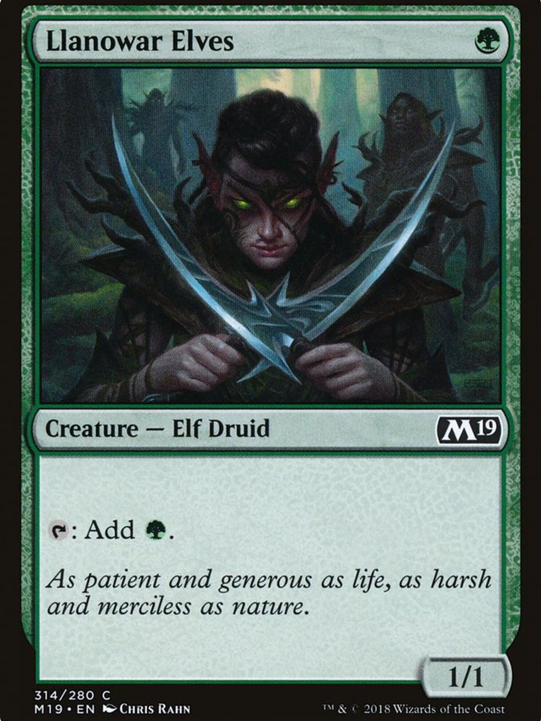 Llanowar Elves (Core Set 2019) 1