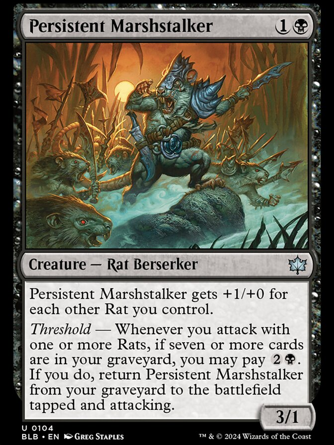 Persistent Marshstalker (Bloomburrow) 1