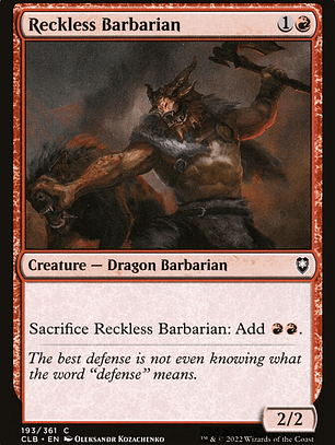 Reckless Barbarian (Commander Legends: Battle for Baldur's Gate)