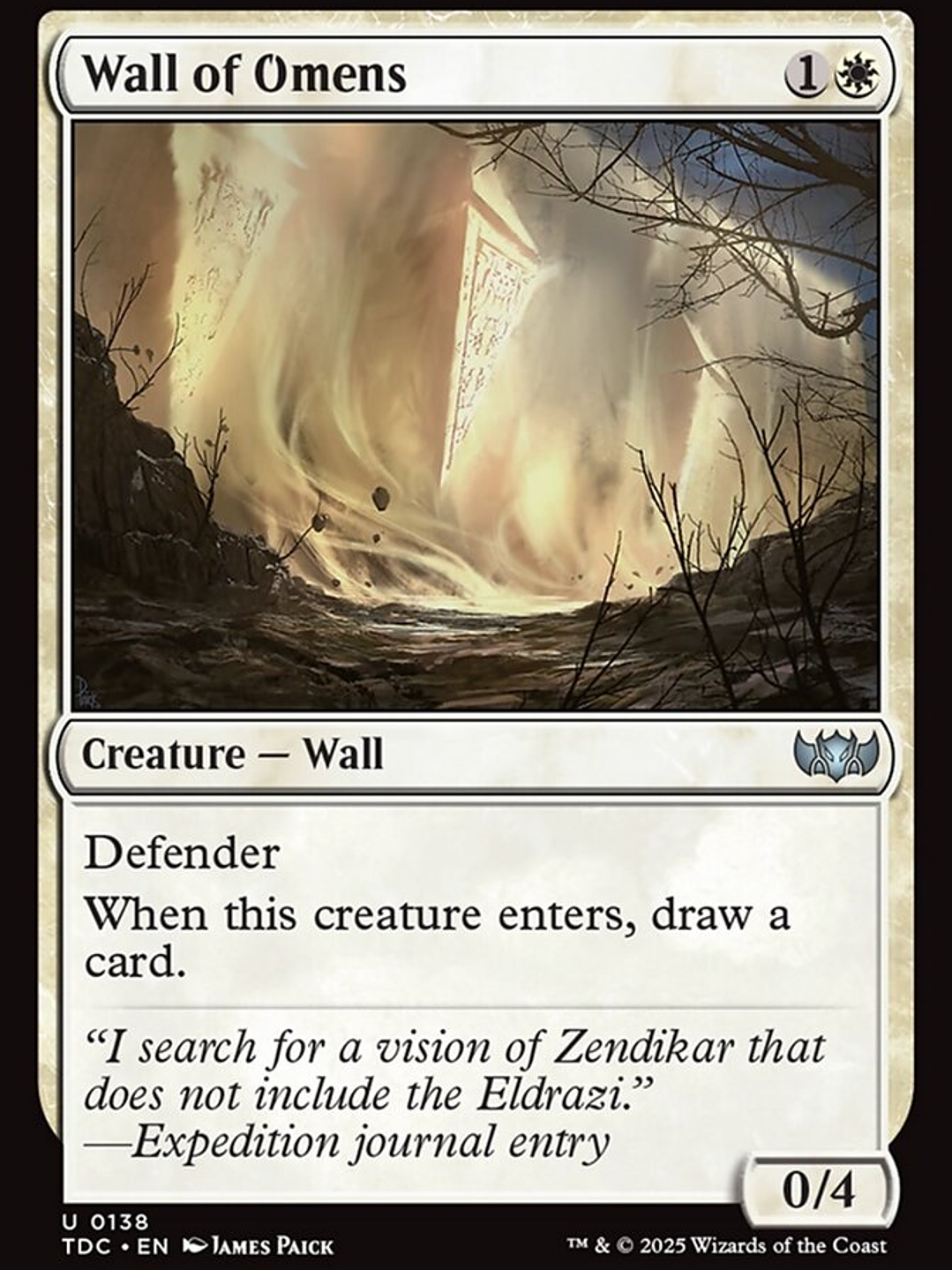 Wall of Omens (Tarkir: Dragonstorm Commander) 1