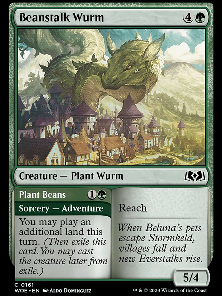 Beanstalk Wurm // Plant Beans (Wilds of Eldraine) 1