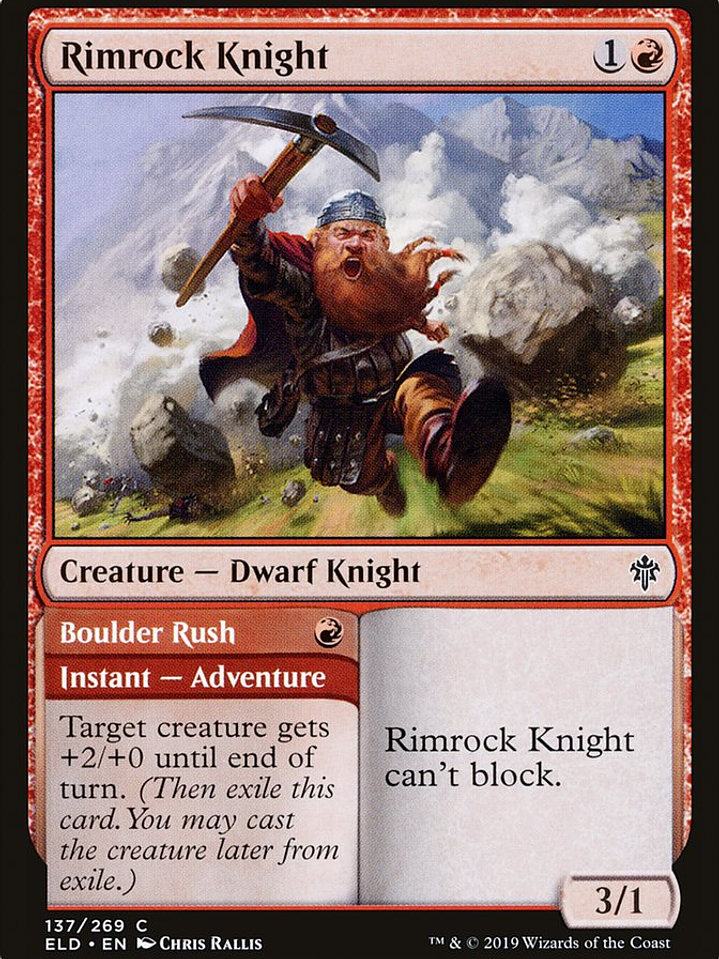 Rimrock Knight // Boulder Rush (Throne of Eldraine) 1