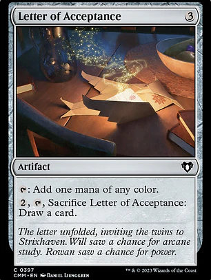 Letter of Acceptance (Commander Masters)