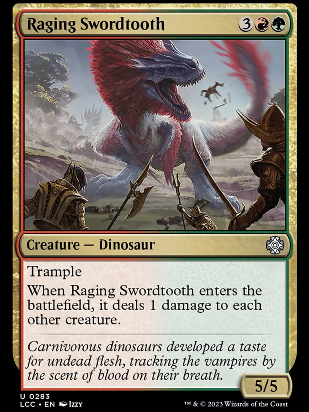 Raging Swordtooth (The Lost Caverns of Ixalan Commander) 1