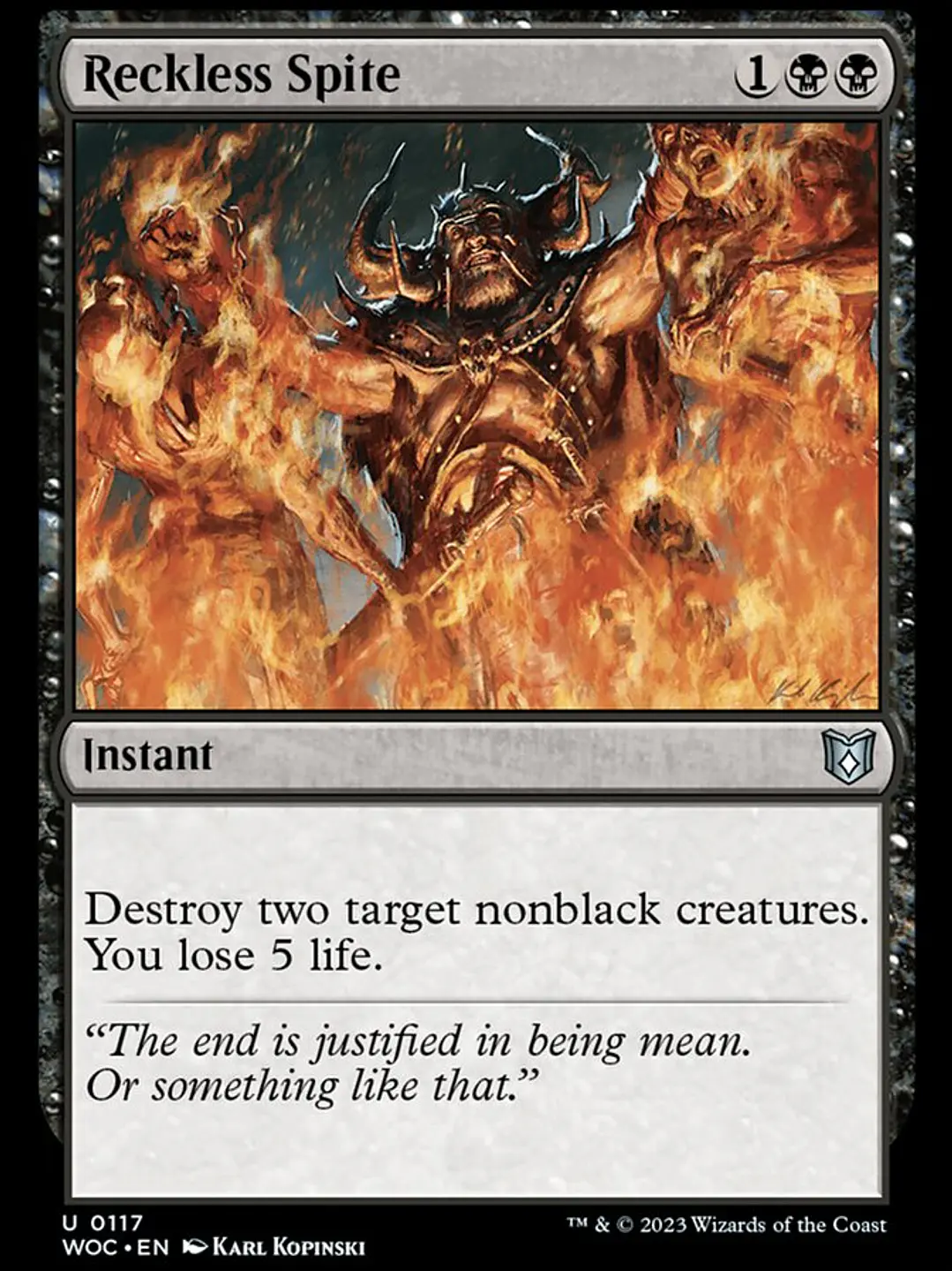 Reckless Spite (Wilds of Eldraine Commander) 1