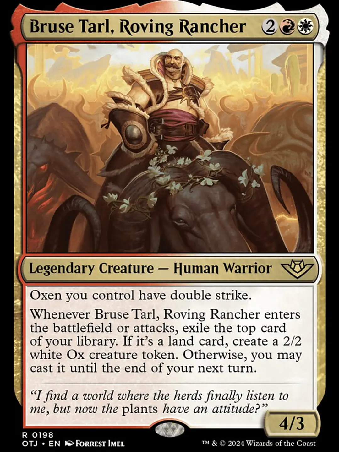 Bruse Tarl, Roving Rancher (Outlaws of Thunder Junction) 1