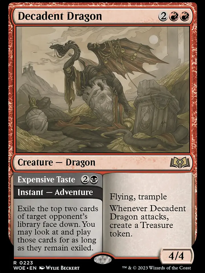 Decadent Dragon // Expensive Taste (Wilds of Eldraine) 1