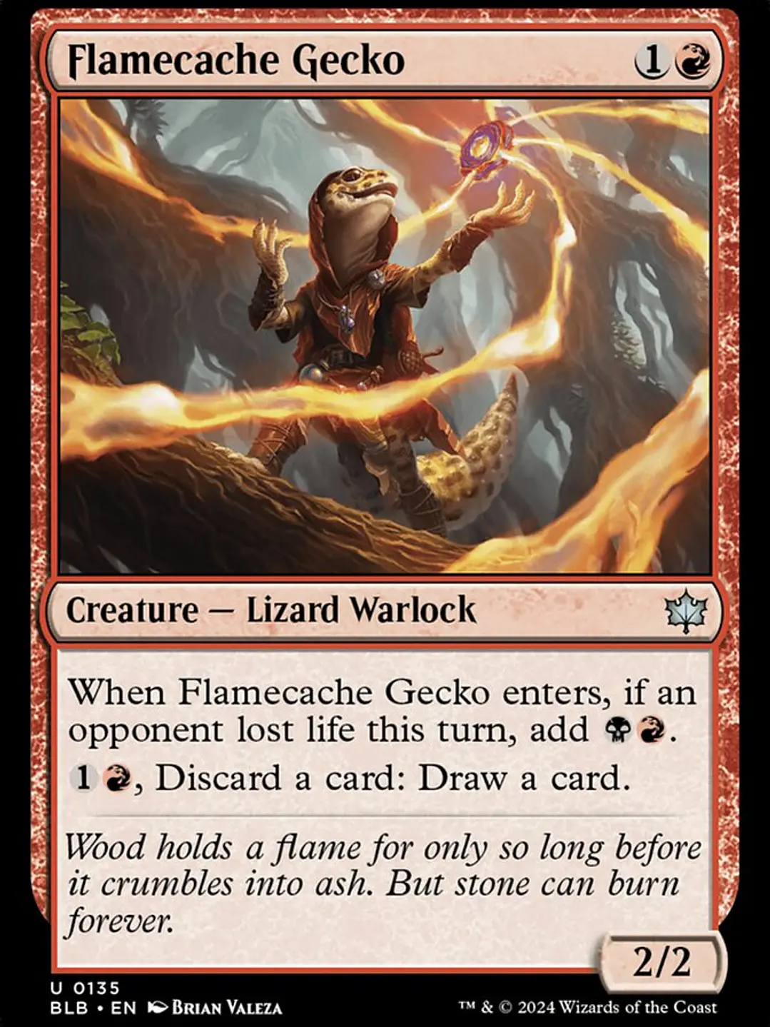 Flamecache Gecko (Bloomburrow) 1