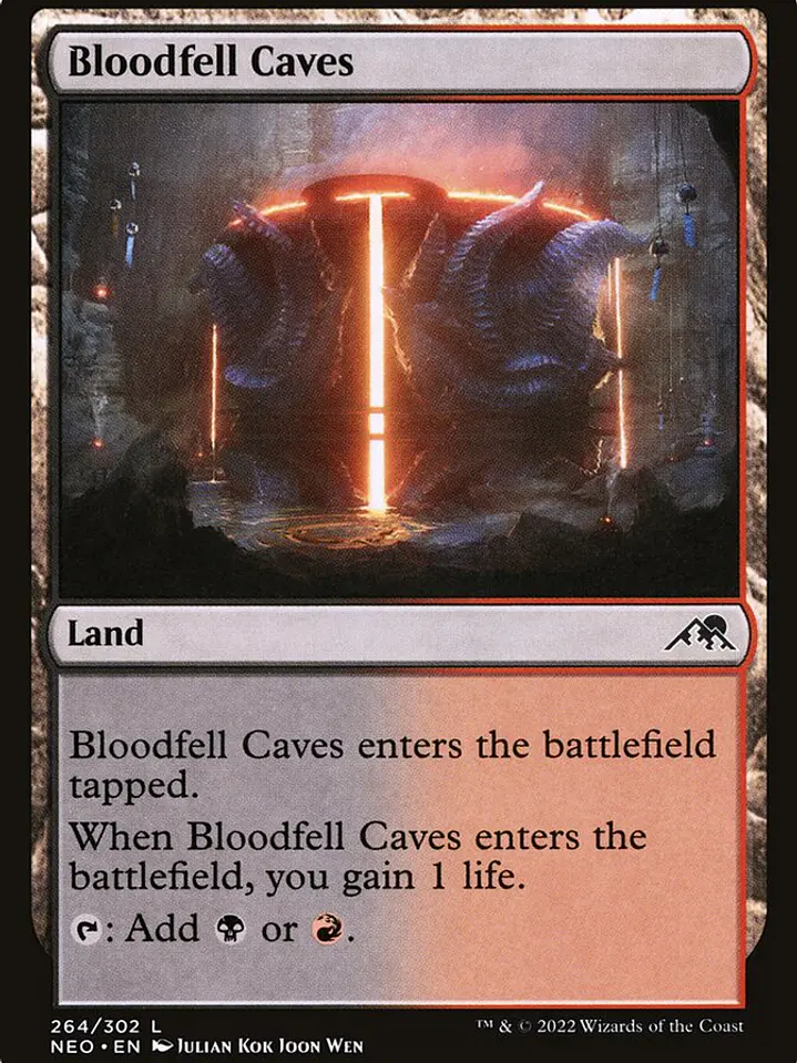 Bloodfell Caves (Kamigawa: Neon Dynasty) 1
