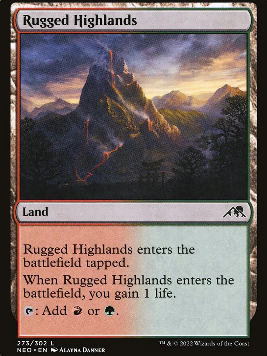 Rugged Highlands (Kamigawa: Neon Dynasty) 1