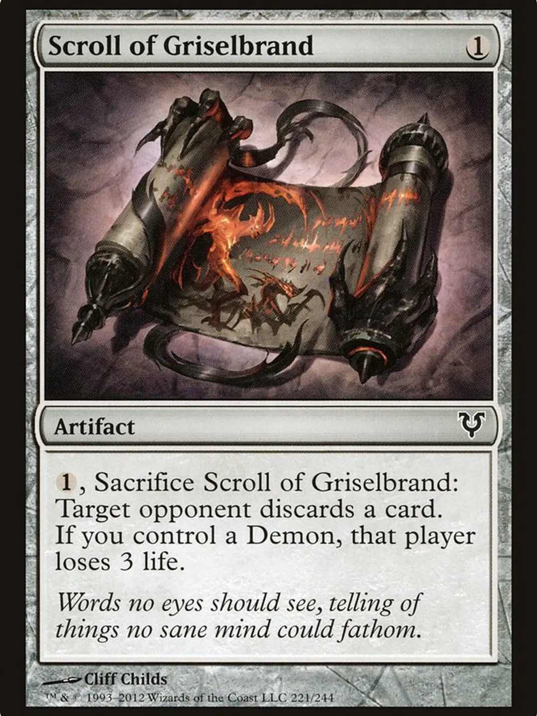 Scroll of Griselbrand (Avacyn Restored) 1