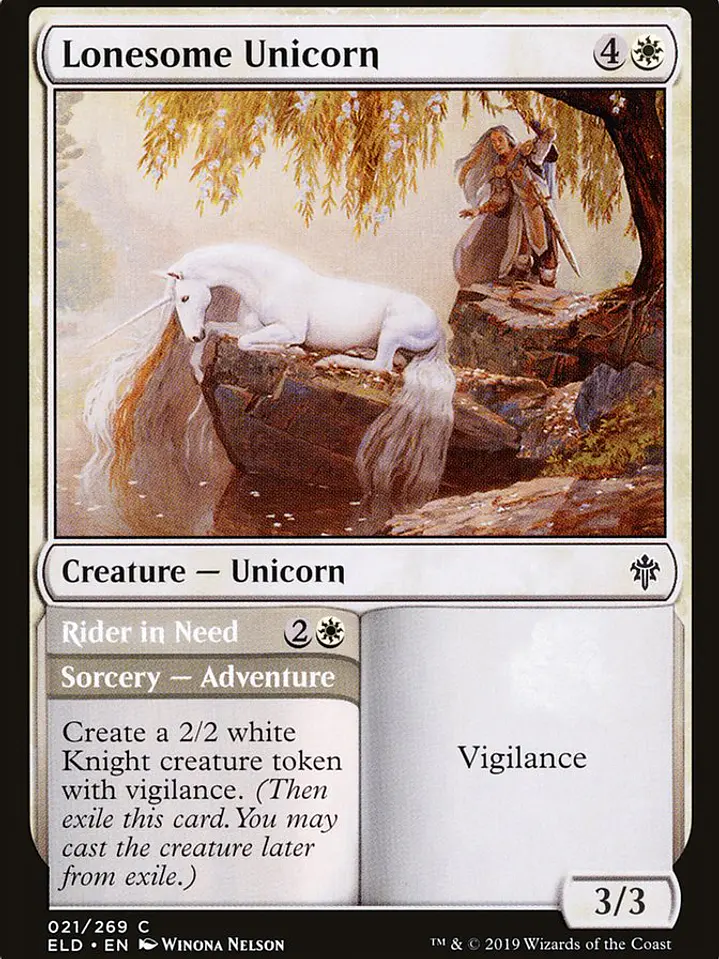 Lonesome Unicorn // Rider in Need (Throne of Eldraine) 1