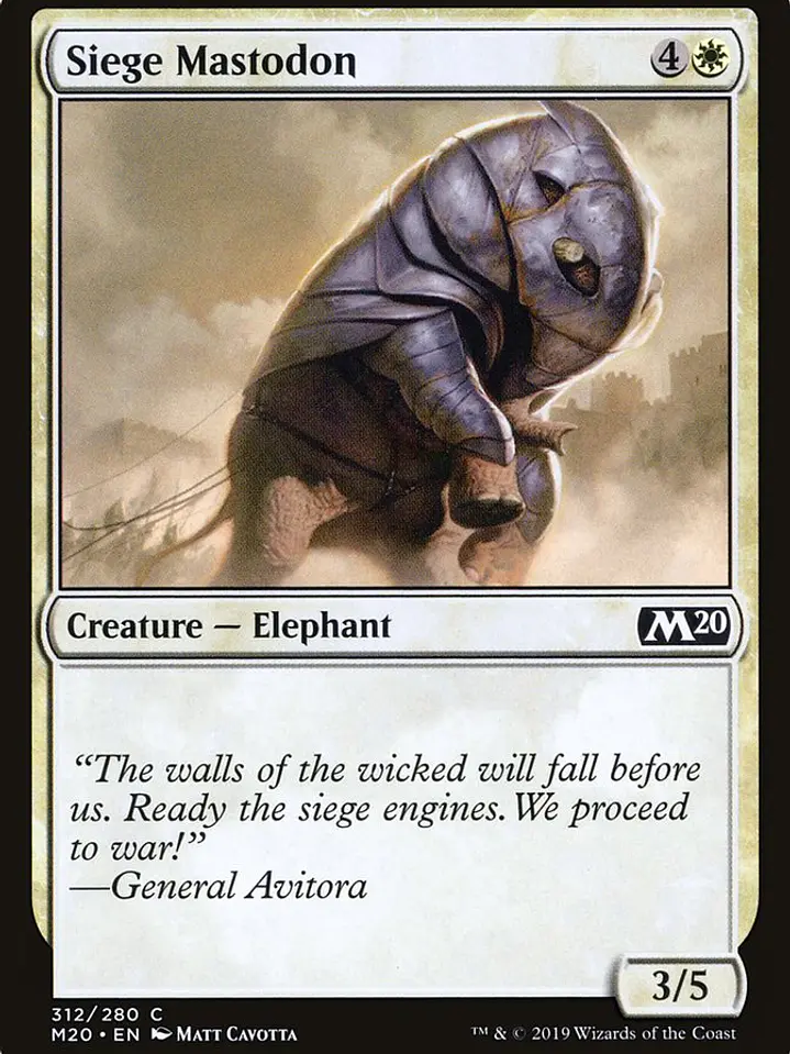 Siege Mastodon (Core Set 2020) 1