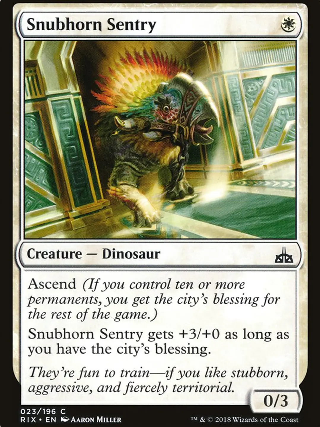 Snubhorn Sentry (Rivals of Ixalan) 1