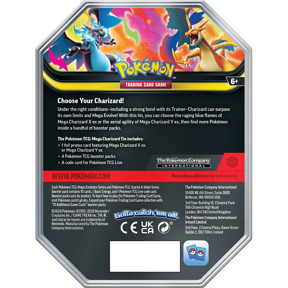 [PREVENTA] POKEMON TCG PACK x 2 MEGA CHARIZARD X e Y TIN INGLÉS