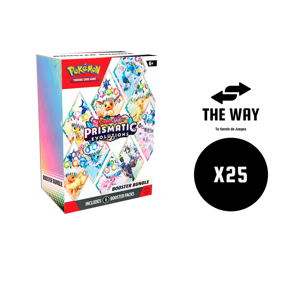 Case (25 unidades) – Prismatic Evolutions – Booster Bundle – Inglés