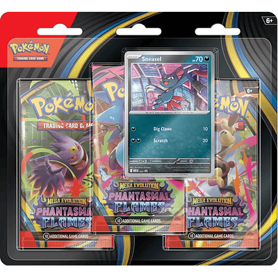 Mega Evolution Phantasmal Flames - 3 Pack Blister - Español (Sneasel)