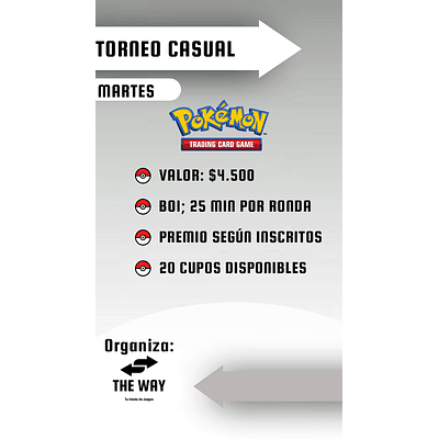 Torneo Casual Semanal Martes 19:00 hrs primera ronda