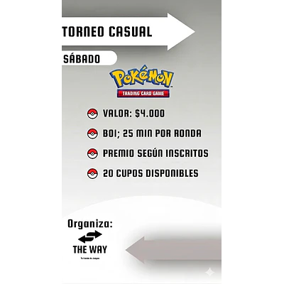 Torneo Casual Semanal Sábado 12:00 hrs primera ronda