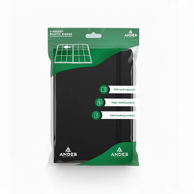 ANDES PROTECTION - 9 POCKET PLASTIC BINDER - BLACK
