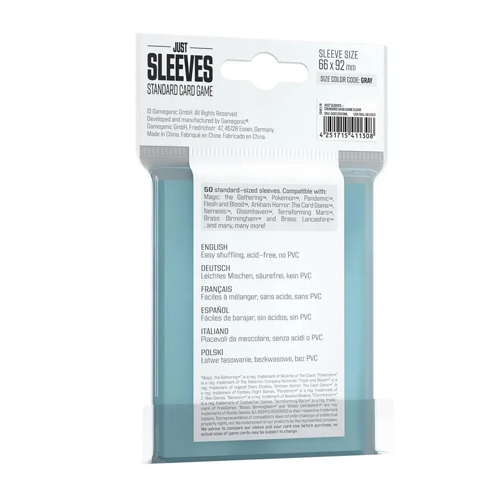 GG BGG SLEEVES JUST SLEEVES STANDARD CARD GAME CLEAR (50)