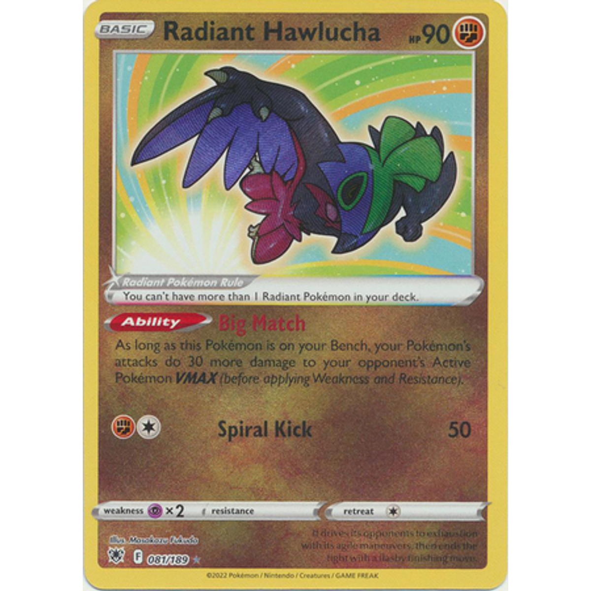 Hawlucha Radiante / Radiant Hawlucha (081/189), Busca de Cards