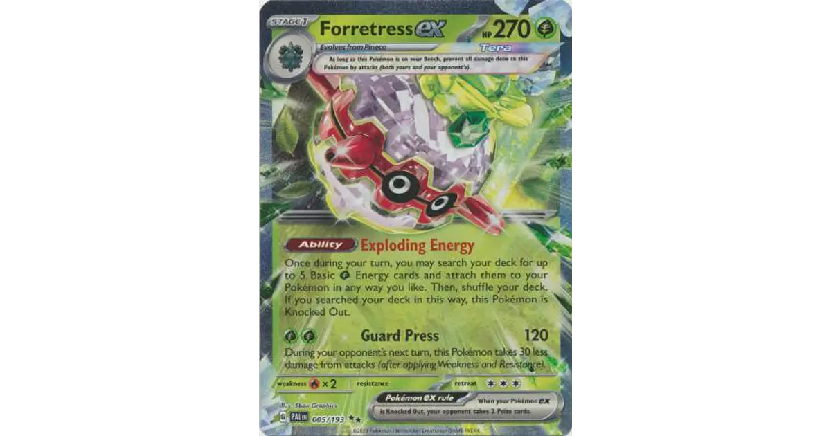 Carta Pokemon Forretress Ex 005/193 - Paldea Evolved, Juego De Cartas De  Evolucin